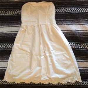 XS cream strapless mini dress